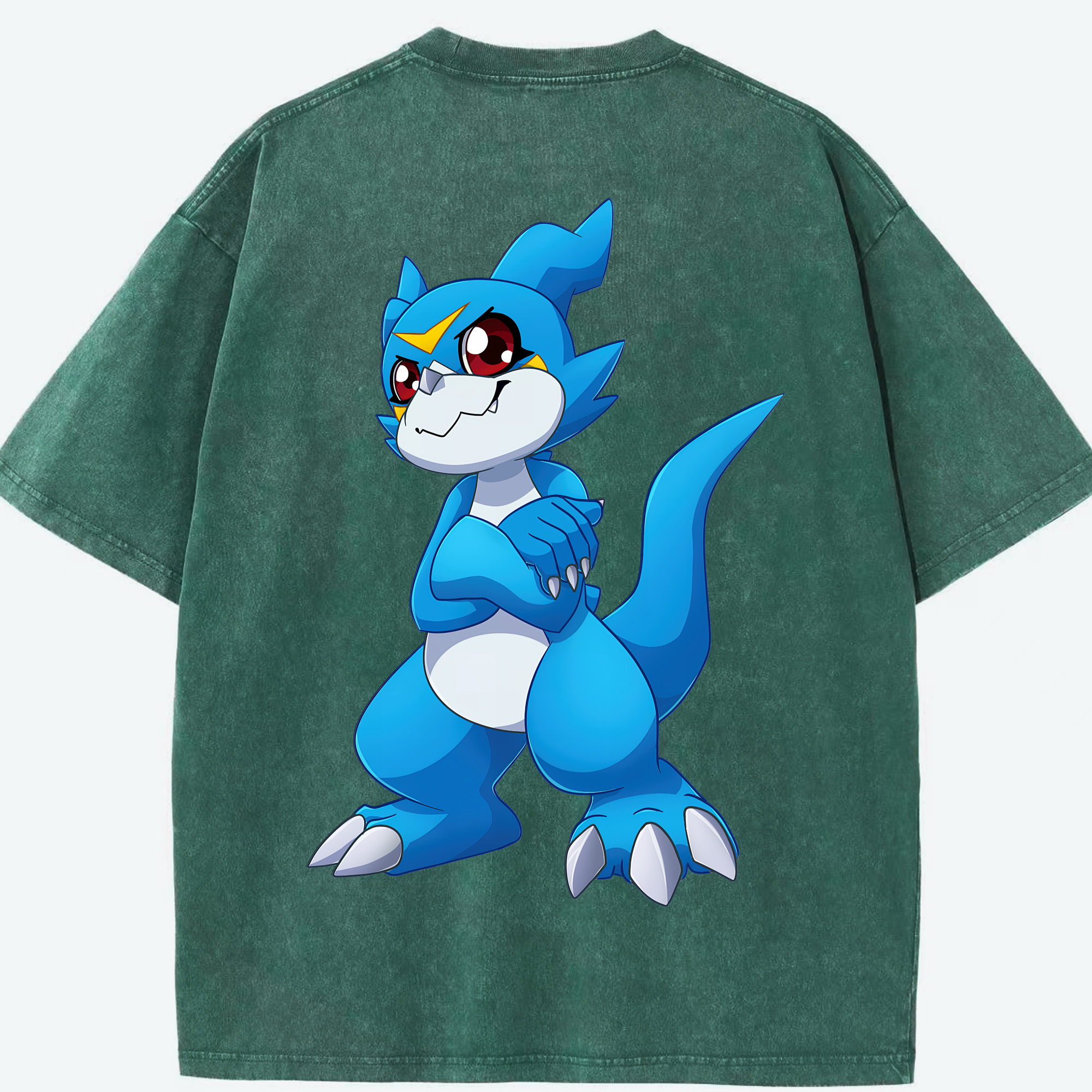 （画像用） Digimon デジタルモンスター/デジモン 綿100% ヴィンテージ風 半袖Tシャツ（背面プリント）